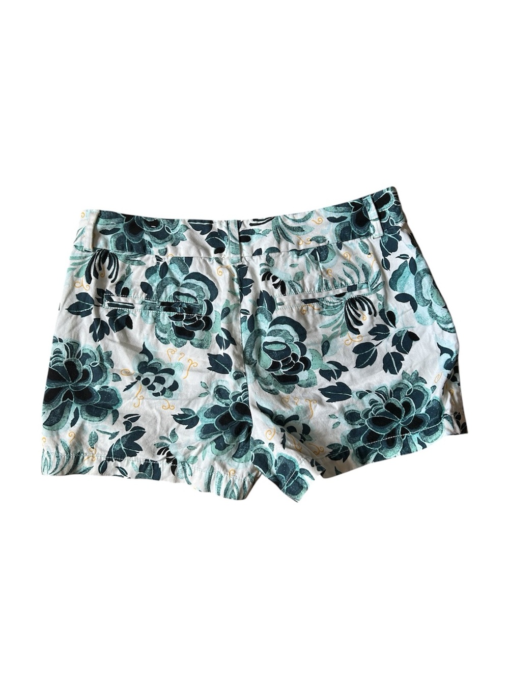 Ann Taylor LOFT Water Color Floral Cotton Chino Shorts Women’s Botanical Coastal - Picture 3 of 7